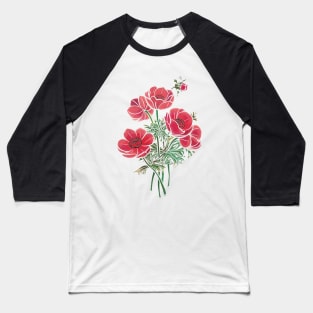 Poppies Baseball T-Shirt